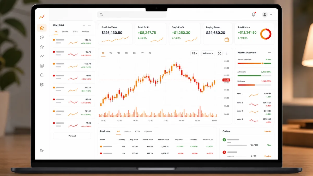 Opti Gain AI — trading platform dashboard